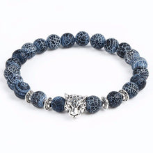 Load image into Gallery viewer, Leopard Tiger Eye Lion Head Bracelet