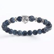 Load image into Gallery viewer, Leopard Tiger Eye Lion Head Bracelet