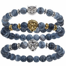 Load image into Gallery viewer, Leopard Tiger Eye Lion Head Bracelet