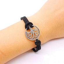 Load image into Gallery viewer, Tree of Life Triangle Leather Bracelet