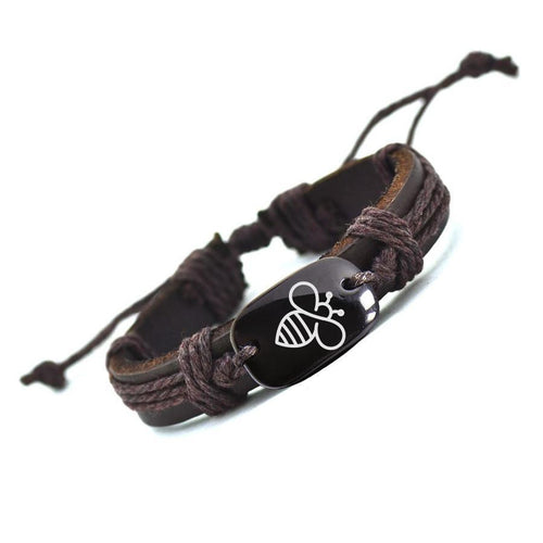 Lovely Bee Leather Bracelet