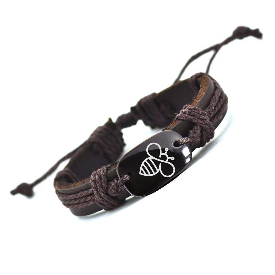 Lovely Bee Leather Bracelet