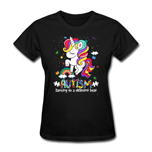Autism Dancing To A Different Beat - Autism Awereness T-Shirts Men, Woman, Kids Birthday T Shirts, Summer Tops, Beach T Shirts - black