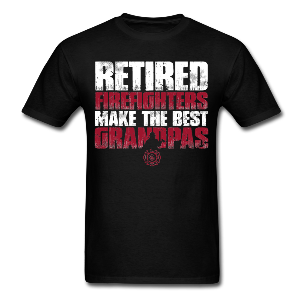 Retired Firefighters Best Grandpas - Father's Day Shirts Men, Birthday T Shirts, Summer Tops, Beach T Shirts - black