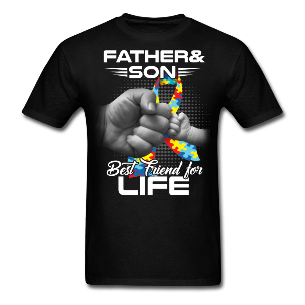 Father And Son Best Friend Of Life - Autism Awereness T-Shirts Men, Woman Birthday T Shirts, Summer Tops, Beach T Shirts - black