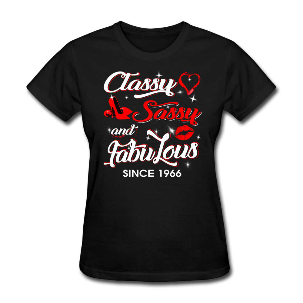 Classy Sassy And Fabulous since 1966 - Shirts Women, Birthday T Shirts, Summer Tops, Beach T Shirts - black
