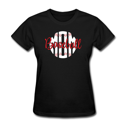 Cool Baseball Mom - Mother's Day Gift, Family Shirts Women, Woman Birthday T Shirts, Summer Tops, Beach T Shirts - black