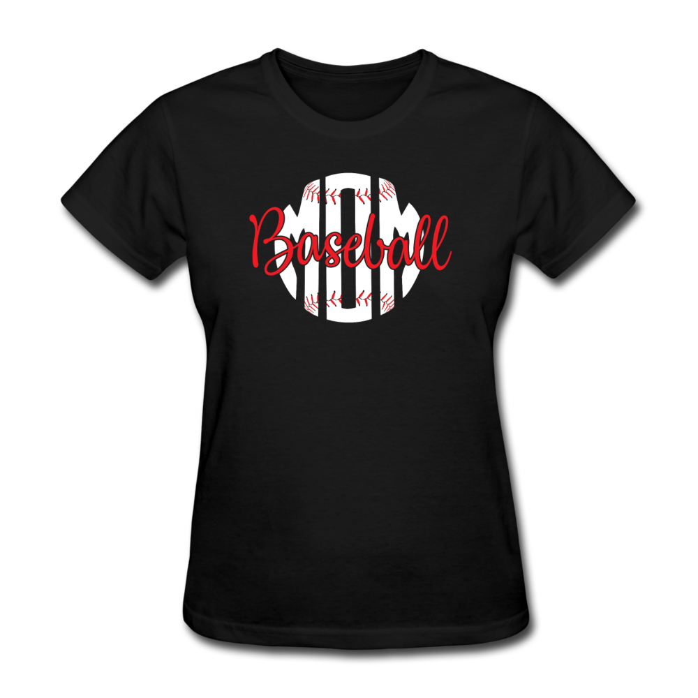 Cool Baseball Mom - Mother's Day Gift, Family Shirts Women, Woman Birthday T Shirts, Summer Tops, Beach T Shirts - black