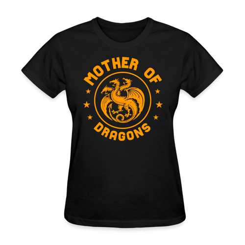 Mother Of Dragons - Mother's Day Gift, Family Shirts Women, Woman Birthday T Shirts, Summer Tops, Beach T Shirts - black