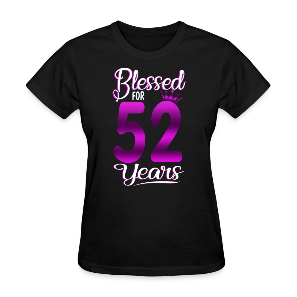 Blessed For 52 Years - Shirts Women, Birthday T Shirts, Summer Tops, Beach T Shirts - black