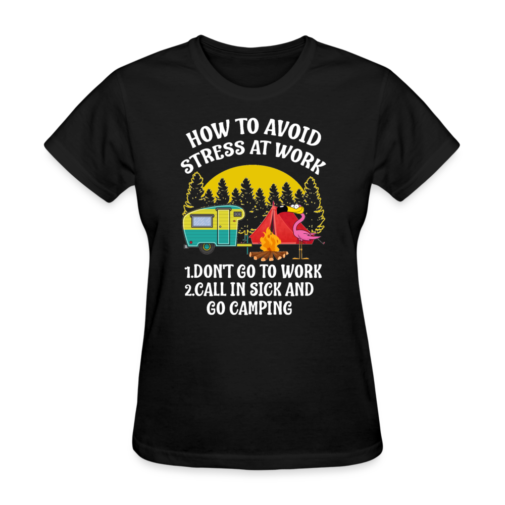 CAMPING How To Avoid Stress - Camping Shirts Men, Woman Birthday T Shirts, Summer Tops, Beach T Shirts - black