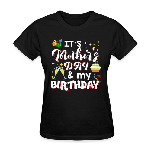 Mother's Day And My Birthday - Family Shirts Men, Woman Birthday T Shirts, Summer Tops, Beach T Shirts - black