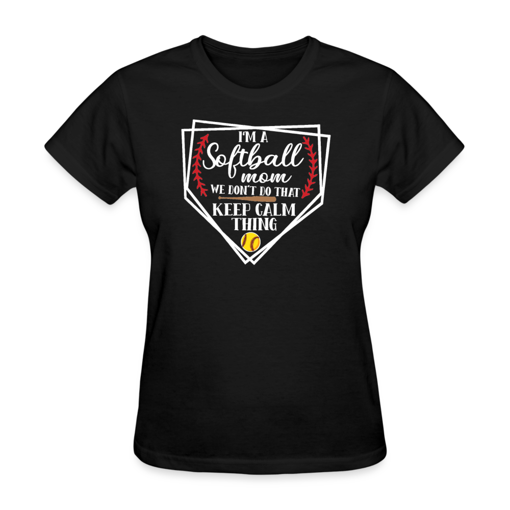 I'm A Softball Mom - Mother's Day Gift, Family Shirts Women, Woman Birthday T Shirts, Summer Tops, Beach T Shirts - black
