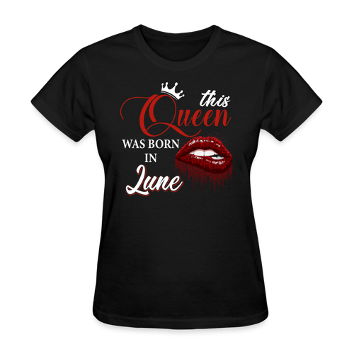 This Queen Was Born In June Shirts Women, Birthday T Shirts, Summer Tops, Beach T Shirts - black