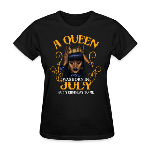 A Queen Was Born In July Shirts Women, Birthday T Shirts, Summer Tops, Beach T Shirts - black