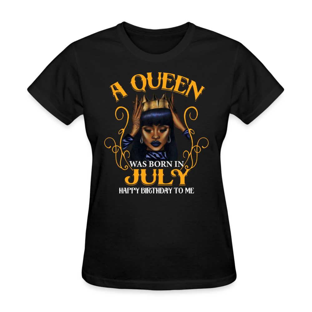 A Queen Was Born In July Shirts Women, Birthday T Shirts, Summer Tops, Beach T Shirts - black