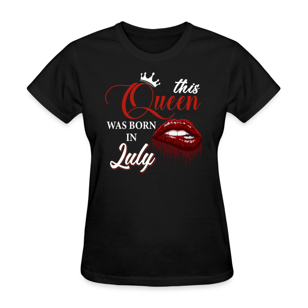 This Queen Was Born In July Shirts Women, Birthday T Shirts, Summer Tops, Beach T Shirts - black