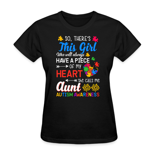 Aunt Autism Awareness - Autism Awereness T-Shirts Men, Woman Birthday T Shirts, Summer Tops, Beach T Shirts - black