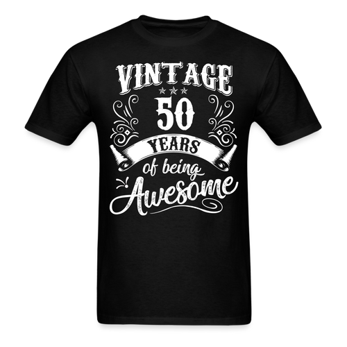Vintage 50 Years Of Being Awesome - Shirts Women, Birthday T Shirts, Summer Tops, Beach T Shirts - black
