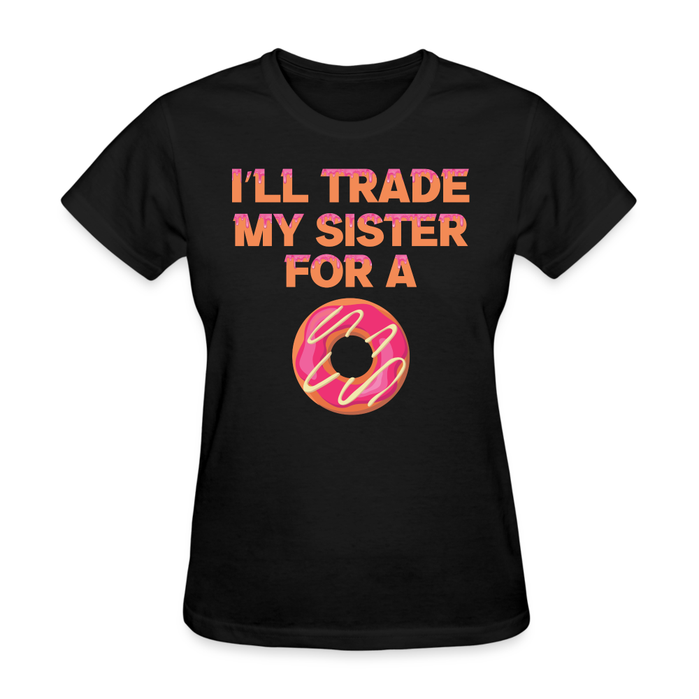 I'll Trade My Sister For A Donut Shirt - Father's Day Shirts Men, Birthday T Shirts, Summer Tops, Beach T Shirts - black