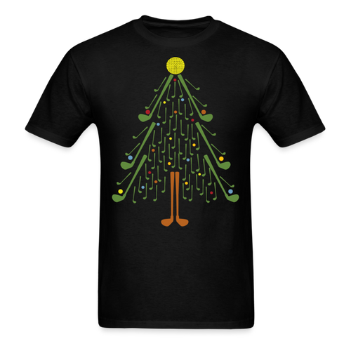 Christmas - Golf Christmas Tree - Family Shirts Men, Woman Christmas T Shirts - black