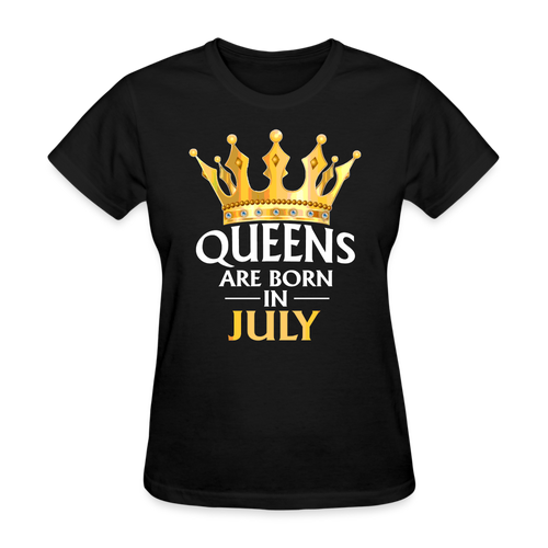 Queens Are Born In July Shirts Women, Birthday T Shirts, Summer Tops, Beach T Shirts - black