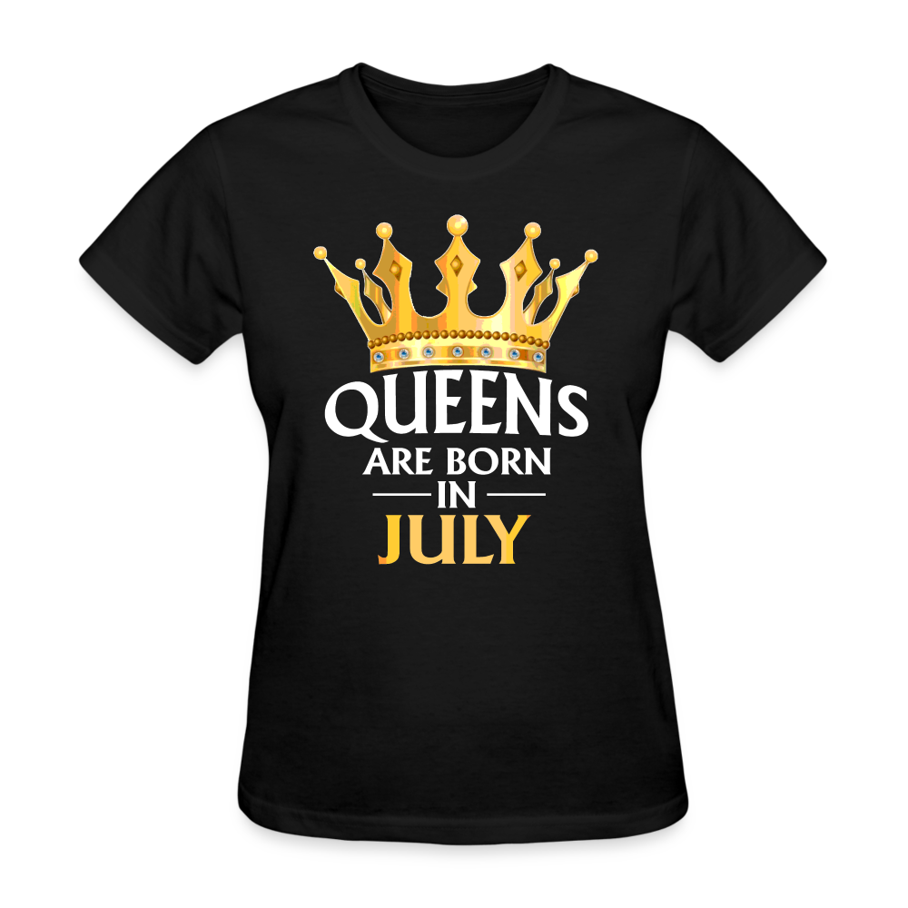 Queens Are Born In July Shirts Women, Birthday T Shirts, Summer Tops, Beach T Shirts - black