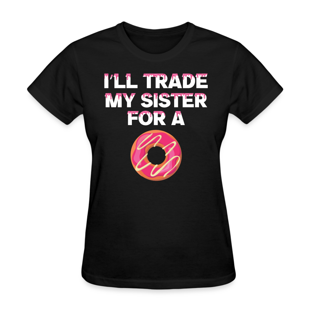 I'll Trade My Sister For A Donut Shirt - Father's Day Shirts Men, Birthday T Shirts, Summer Tops, Beach T Shirts - black