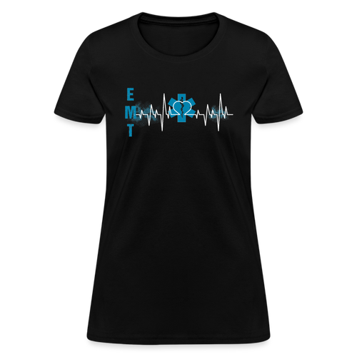 EMT Heart Beat - Shirts Women, Men, Birthday T Shirts, Summer Tops, Beach T Shirts - black
