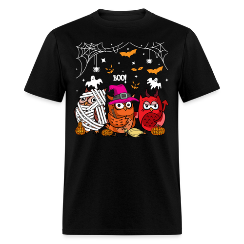 Halloween - Owl Halloween - Halloween Shirts Men, Birthday T Shirts, Summer Tops, Beach T Shirts - black