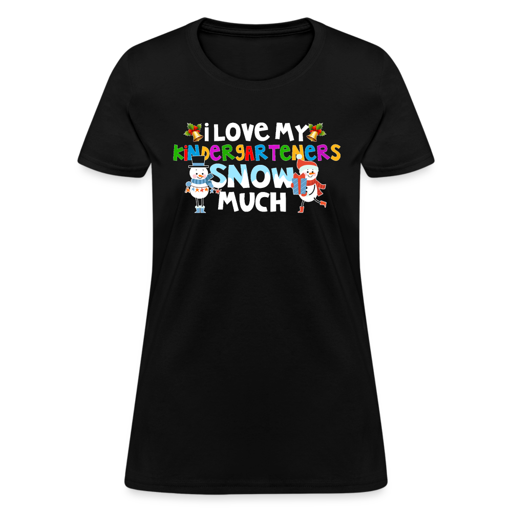 I Love My Kindergarteners Snow Much T-Shirt - Family Shirts Men, Woman Christmas T Shirts - black