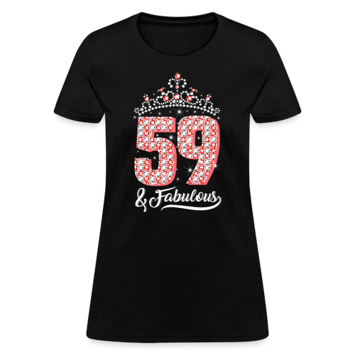 59 And Fabulous Shirts Women, Birthday T Shirts, Summer Tops, Beach T Shirts - black