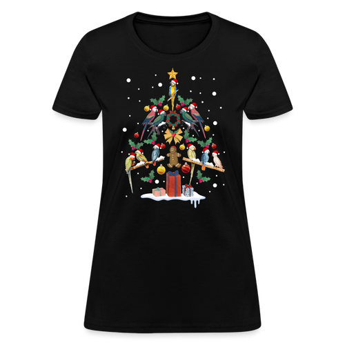 Christmas - Parrot Christmas Tree - Family Shirts Men, Woman Christmas T Shirts - black