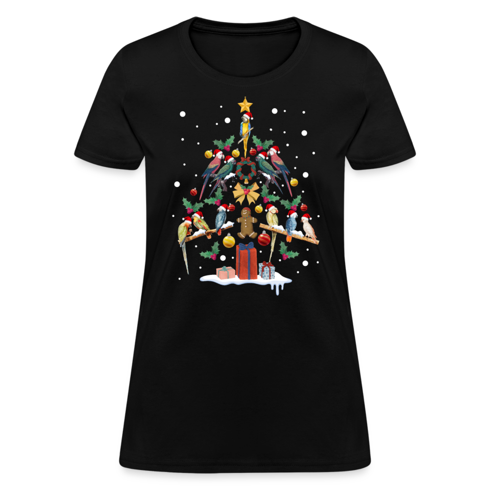 Christmas - Parrot Christmas Tree - Family Shirts Men, Woman Christmas T Shirts - black