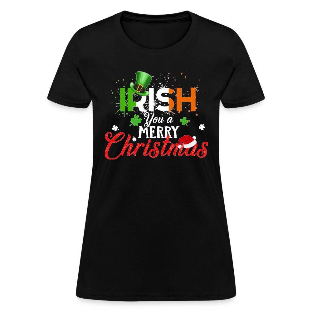 Irish You A Merry Christmas T-Shirt - Family Shirts Men, Woman Christmas T Shirts - black