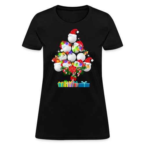 Golf Balls Christmas Tree T-Shirt - Family Shirts Men, Woman Christmas T Shirts - black