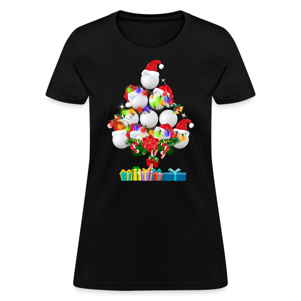 Golf Balls Christmas Tree T-Shirt - Family Shirts Men, Woman Christmas T Shirts - black