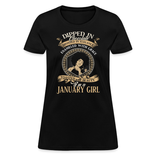 Personalised Custom Birthday Month T-shirt January Birthday Toasted With Beauty Shirts Women Birthday T Shirts, Summer Tops, Beach T Shirts - black