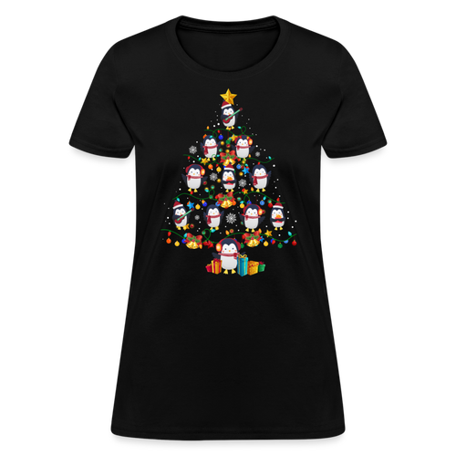 Christmas - Penguin Christmas Tree - Family Shirts Men, Woman Christmas T Shirts - black