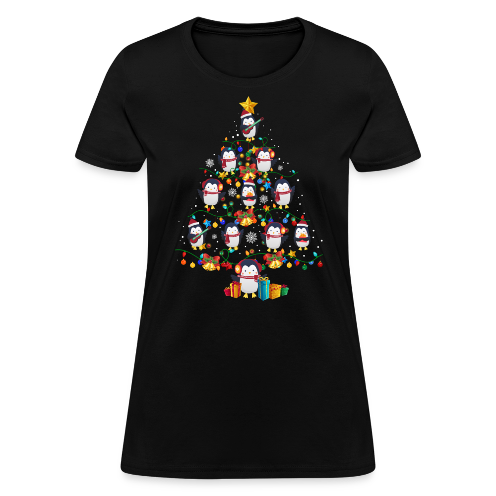 Christmas - Penguin Christmas Tree - Family Shirts Men, Woman Christmas T Shirts - black