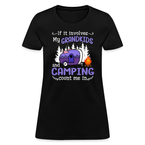Grandkids And Camping - Camping Shirts Men, Woman Birthday T Shirts, Summer Tops, Beach T Shirts - black