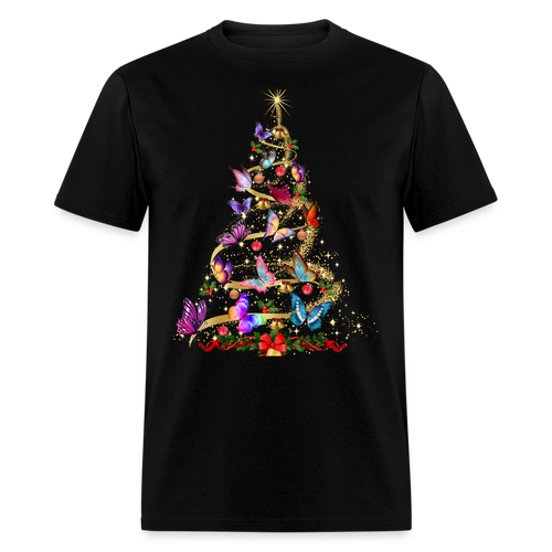 Christmas - Butterfly Christmas Tree - Family Shirts Men, Woman Christmas T Shirts - black