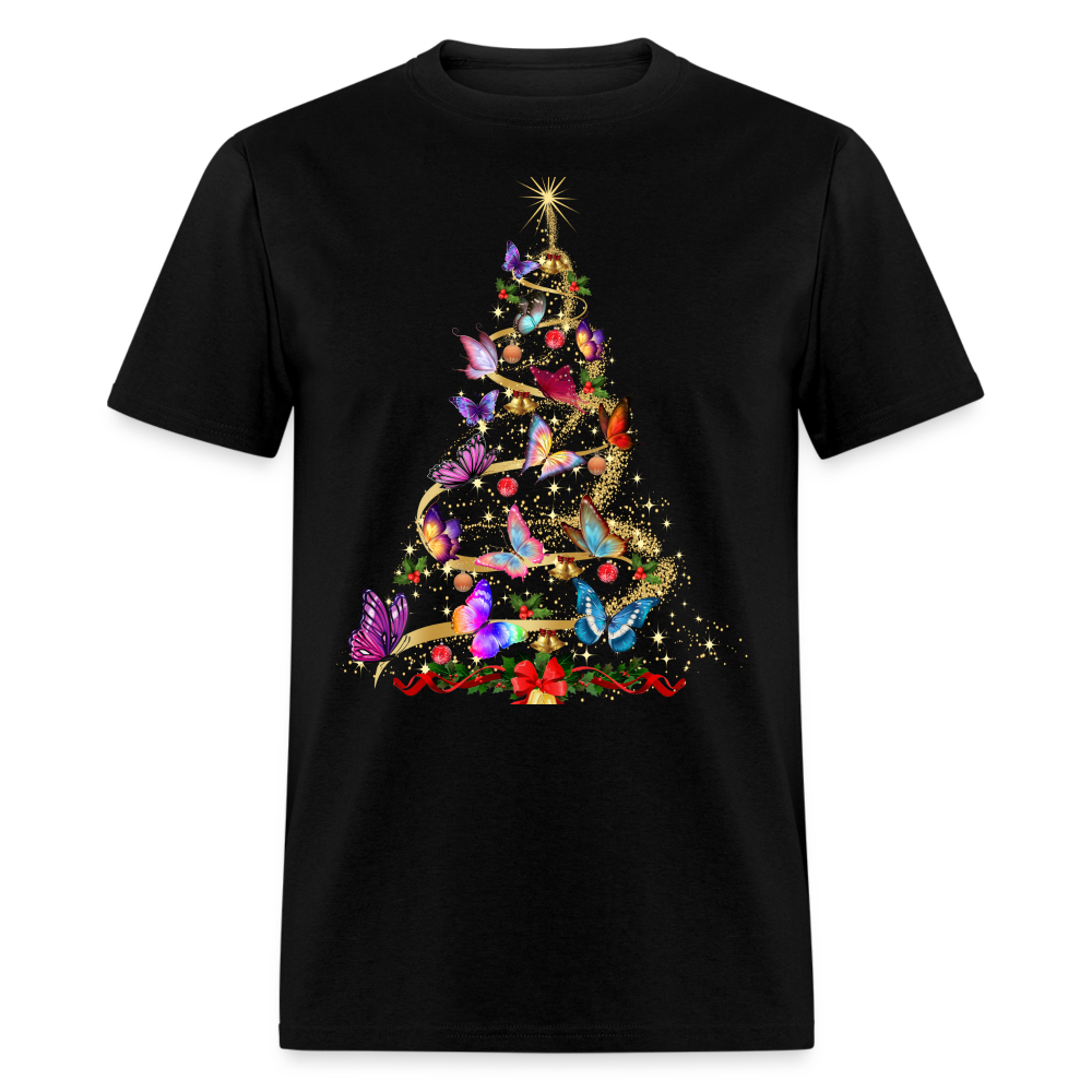 Christmas - Butterfly Christmas Tree - Family Shirts Men, Woman Christmas T Shirts - black